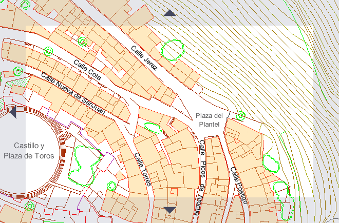 Sección B3 del plano de Aroche