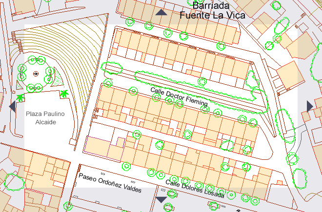 Sección D4 del plano de Aroche